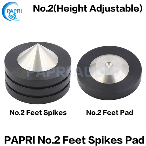 PAPRI 4PCS/Lot 49MM*47MM 304 Stainless Steel Graphite Spikes Feet Pad For Speaker Amplifier Instrument Equipment Turntable CD ► Photo 1/1