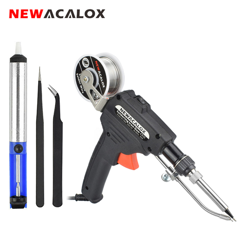 NEWACALOX EU/US 60W Hand-held Soldering Iron Internal Heating Automatically Send Tin Gun with Power Switch Solder Gun Tool Kit ► Photo 1/6