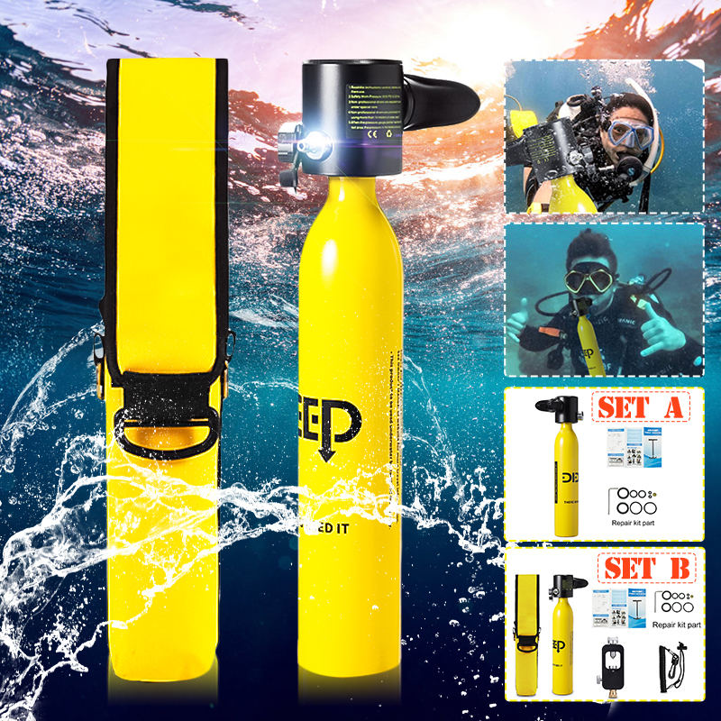 DIDEEP 0.5L Portable Mini Scuba Oxygen Cylinder Air Tank with Adapter Diving Equipment For Snorkeling Underwater Breathing Sport ► Photo 1/6