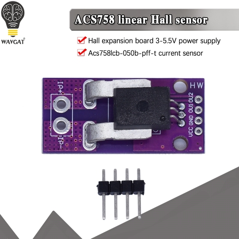 WAVGAT official ACS758LCB ACS758LCB-050B-PFF-T Hall Current Sensor Current Module NEW Diy Kit Electronic PCB Board Module ► Photo 1/6