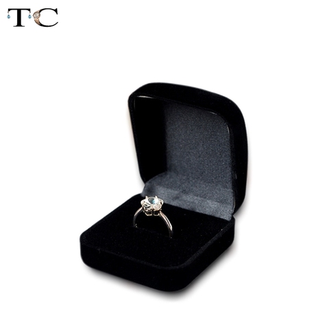 Wholesale Engagement Black Velvet Ring Box Jewelry Display Storage Foldable Case For Wedding Ring Valentine's Day Gift Organizer ► Photo 1/6