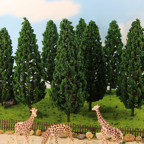 10pcs Model Pine Trees 1:25 Green For O G Scale Railway Layout 16cm S16060 ► Photo 1/5