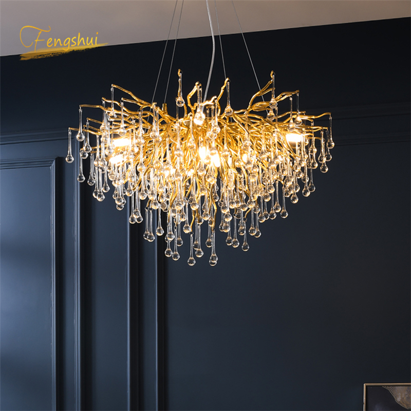 History Review On Nordic Luxury, Crystal Droplet Branch Chandelier
