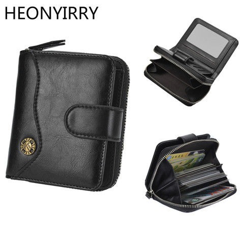 Vintage Leather Wallet Men 2022 Multi-function Short Men's Wallet Zipper Buckle Coin Purse Luxury Brand Multi-card Pocket Clutch ► Photo 1/6