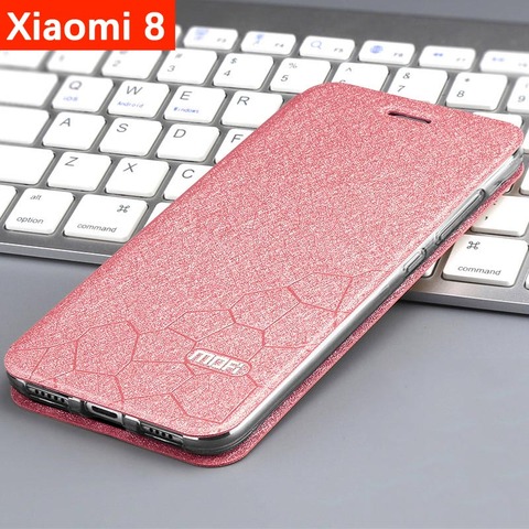 case for Xiaomi Mi 8 cover leather flip slim book cover stand luxury glitter 6.21