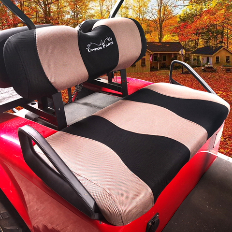 Golf Cart Seat Cover Set Fit for EZGO TXT,RXV and Club Car DS. Breathable Washable Polyester Mesh Cloth. Renew your Golf Cart. ► Photo 1/6