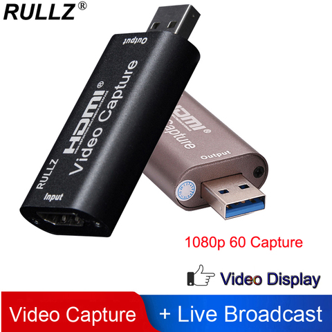 Rullz 4K Video Capture Card USB 3.0 2.0 HDMI Video Grabber Record Box for PS4 Game DVD Camcorder Camera Recording Live Streaming ► Photo 1/6