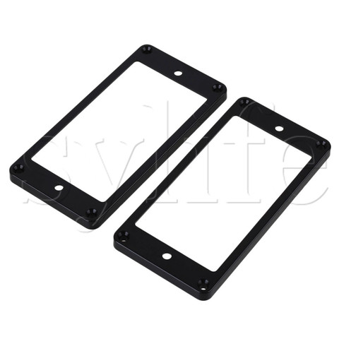 2 pcs Black ABS Flat Bottom Humbucker Pickup Mounting Ring Frames 92x45x5mm ► Photo 1/3