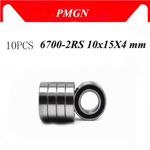 PMGN 10PCS ABEC-5 6700-2RS High quality 6700RS 6700 2RS RS 10x15X4 mm Miniature Rubber seal Deep Groove Ball Bearing ► Photo 1/6