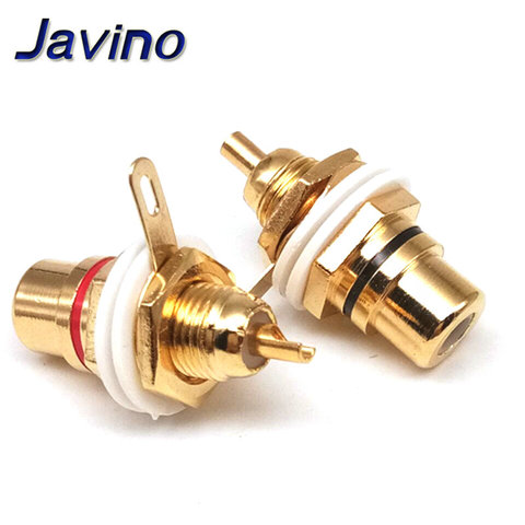 1 Pair RCA Female Socket Connector Chassis Panel Mount Adapter Audio Terminal Plug 3.5mm Plug AV Plug ► Photo 1/6