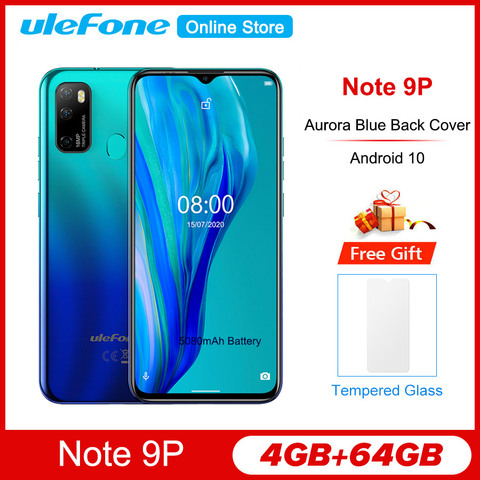Ulefone Note 9P 6.52''HD+ Android 10 4GB 64GB 16MP Smartphone MT6762V Waterdrop Screen Octa Core 5V/2A 4G 4500mAh Mobile Phone ► Photo 1/6