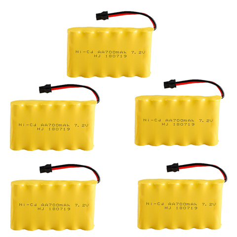 7.2V 700mah Ni-CD Battery with SM Plug For Rc toys Car Boat Gun Tank Train spare parts AA 7.2 V RC Battery Pack 1-10PCS ► Photo 1/6