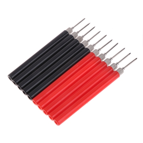 10Pcs Test Probe Tip Insulated Hook Wire Connector Lead Pin for Multimeter ► Photo 1/6