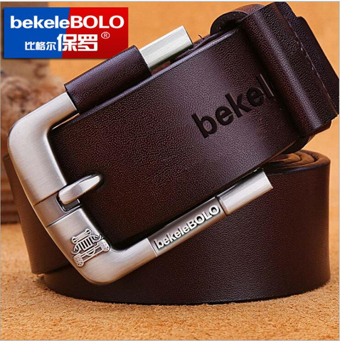 New Belt For Man Genuine Leather Factory Cowhide Cowskin Men's Casual Pin Buckle Good Quality Male Strap for Jeans Denim Vintage ► Photo 1/5