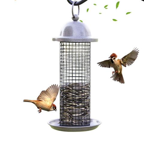 Bird Feeder Metal Balcony Bird Food Dispenser Hanging Wild Bird Feeder with Hanging Ring for Indoor Outdoor Garden Yard Decor ► Photo 1/6