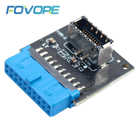 USB 3.0 Internal Header to USB 3.1/3.2 Type C front Type E Adapter 20pin to 19pin converter for pc motherboard Connector Riser ► Photo 1/6