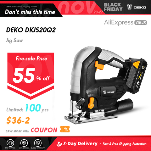 DEKO 20V Cordless-electric Jig Saw Adjustable Speed Electric Saw with 6  Pieces Blades, Metal Ruler, Allen Wrench - AliExpress