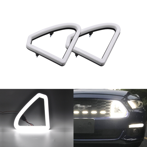 For Ford Mustang 2015 2016 2017 Front Grille Hood Bumper White Led DRL Daytime Running Lights ► Photo 1/6