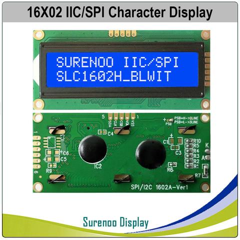 1602 162 16*2 Serial SPI I2C  Blue AIP31068L Character LCD Module Display Screen LCM with LED Backlight ► Photo 1/1
