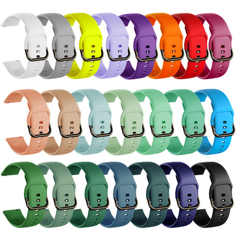 20mm Silicone Band for Samsung Galaxy Watch 42mm Active 2 40 44mm Gear S2 Soft Sport Watchband Strap Bracelet for Huami Amazfit ► Photo 1/6