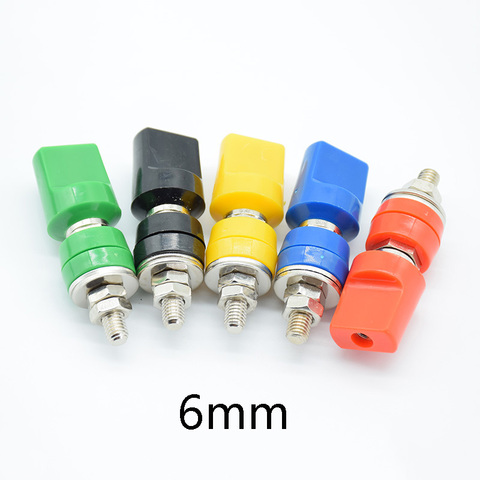 1pcs M6*60 binding post 6mm pure copper flat cap terminal 4mm hole banana socket / 40A high current grounding column ► Photo 1/6