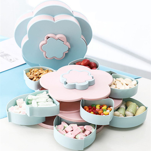 Creative Flower Petal Rolling Tray Food Storage Box Fruit Plate Candy Organizer Nuts Snack Tray Plastic Container For Decoratio ► Photo 1/1