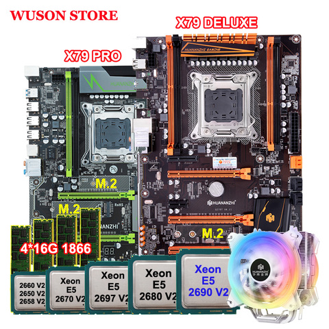 Brand motherboard set DIY HUANANZHI X79 motherboards bundle with Xeon processors 2690 V2 CPU cooler RAM 64G(4*16G) 1866 REG ECC ► Photo 1/6