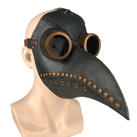 Funny Medieval Steampunk Plague Doctor Bird Mask Latex Punk Cosplay Masks Beak Adult Halloween Event Cosplay Props RB ► Photo 1/6