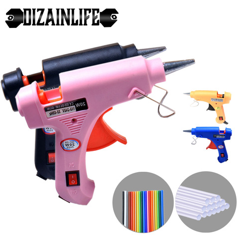 DIZAINLIFE 20W EU Hot Melt Glue Gun with 7mm Glue Sticks DIY Mini Electric Heat Temperature Repair Tool Industrial Thermo ► Photo 1/6