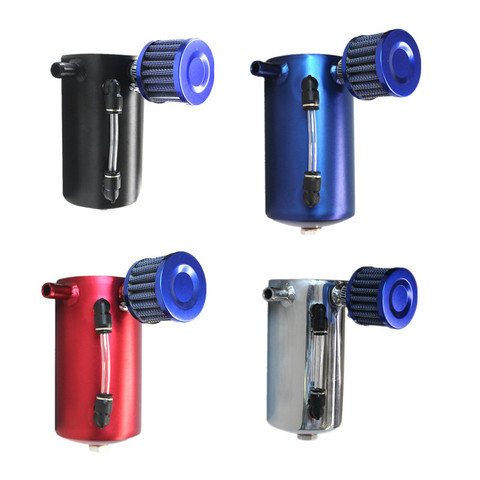 SPSLD Car Styling Universal Oil Catch Tank with Air Filtration Reservoir Engine Fuel Seperator Can Aluminum 500ml 2*12MM ► Photo 1/6