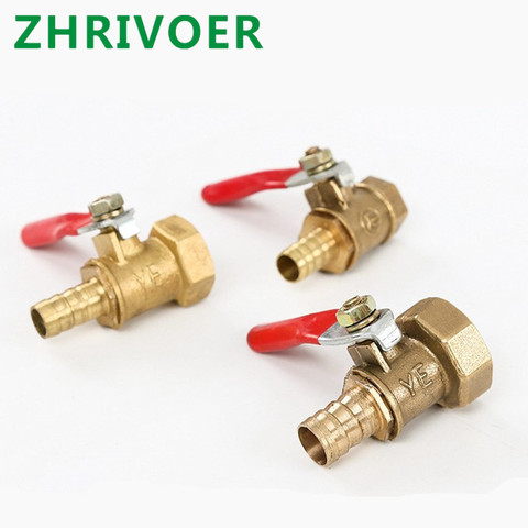 Brass Barbed ball valve 1/8'' 1/2'' 1/4'' Female Thread Connector Joint Copper Pipe Fitting Coupler Adapter 4-12 Hose Barb ► Photo 1/1