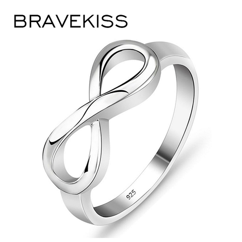 BRAVEKISS Multi-size Silver Plated Rings Romantic Infinity Love Ring 2022 Fashion Jewelry for Women Valentine's Day Gift PR0211 ► Photo 1/5