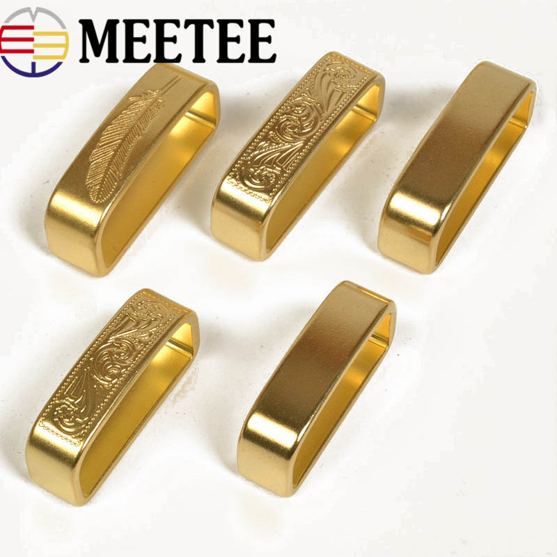 Meetee 1/2Pcs 35/40mm Pure Copper Belts Rings Buckles Leather Belt Loops  Hook Buckle DIY Craft Band O Ring Loop Clasp Accessory