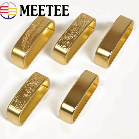 Meetee 35-40mm Pure Copper Belts Loop Solid Brass Men's O D Ring Belt Buckle DIY Leather Craft Hardware Metal Accessories ► Photo 1/5
