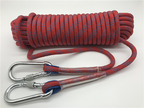 Free shipping 10/15/20/30/50 meters outdoor use Climbing rope for moutain climbing static rope with carabiners ► Photo 1/6