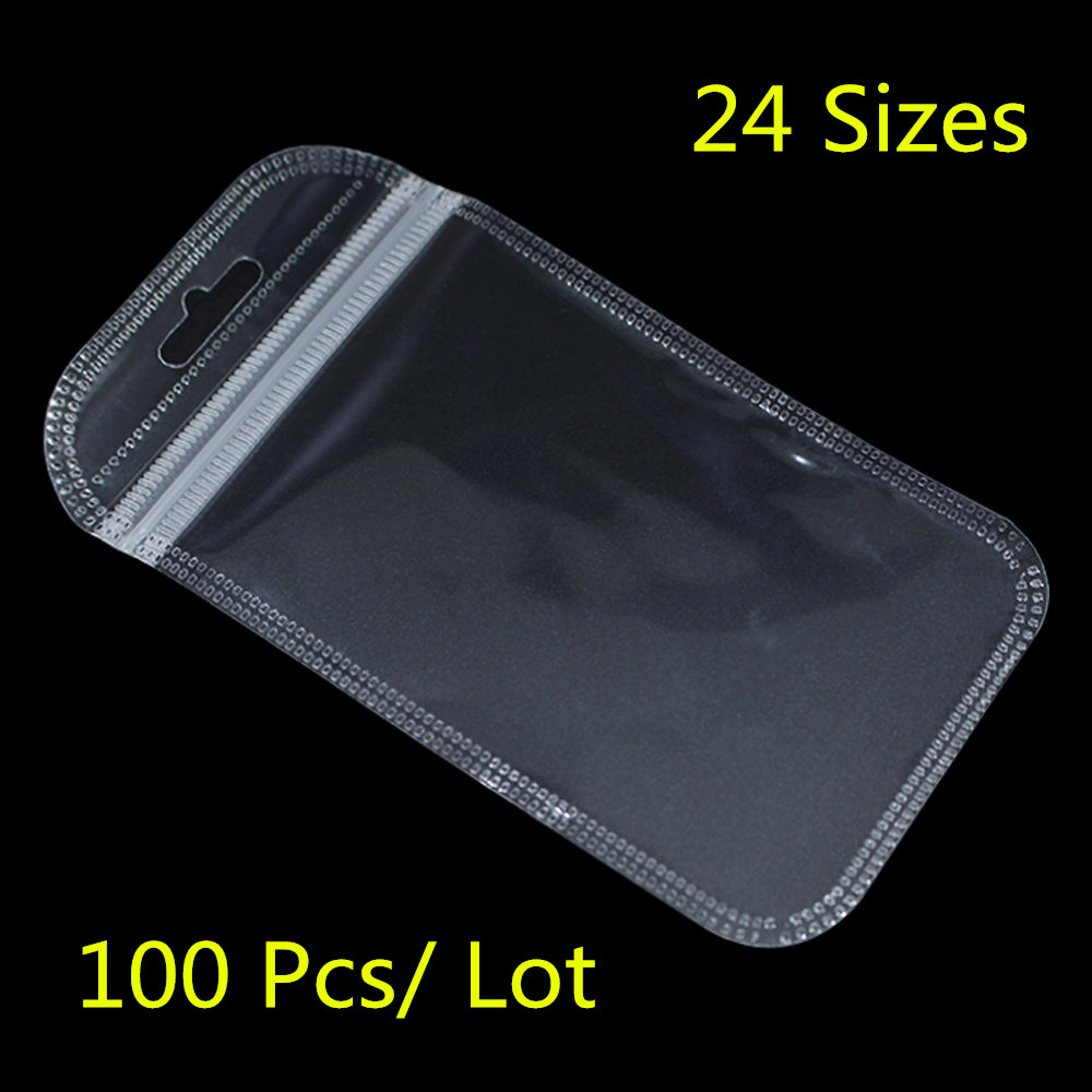 20-50pcs/lot White Clear Self Seal Zipper Plastic Retail Packaging