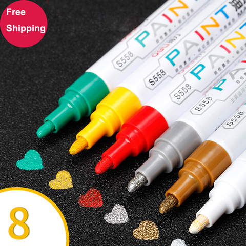 Paint Pen Waterproof Permanent Oily Paint Marker Pen Shoe Graffiti  Tires Pen CD Mark Metal Wood School Art Writing Tool ► Photo 1/6