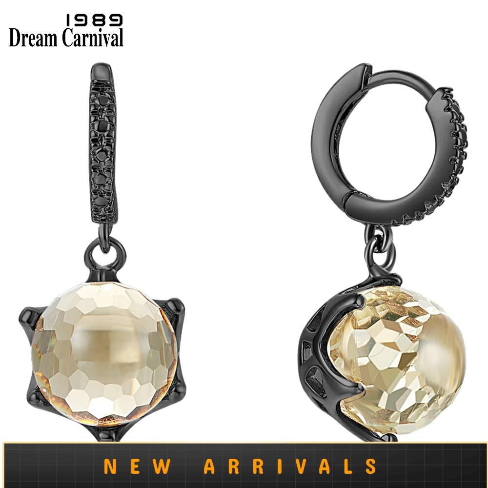 DreamCarnival1989 New Drop Earrings Women Light Brown Special Cut Dazzling CZ Elegant Black Plated Party Jewelry Gift WE3819BR ► Photo 1/6