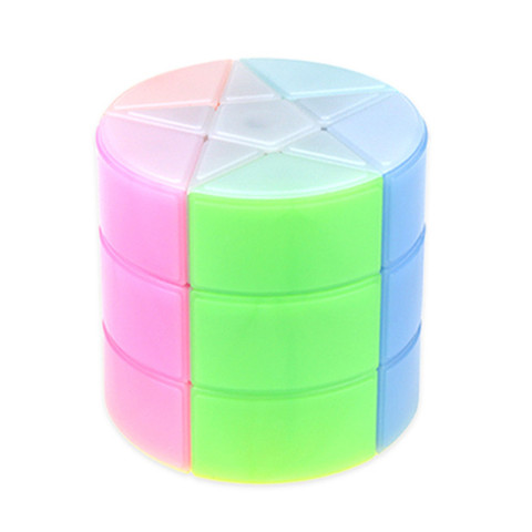 YJ yongjun rainbow Cylinder 3x3 Magic Cube Puzzle 3x3x3 cubo magico educational Toys for students 7 Colorful Star Octagon ► Photo 1/5