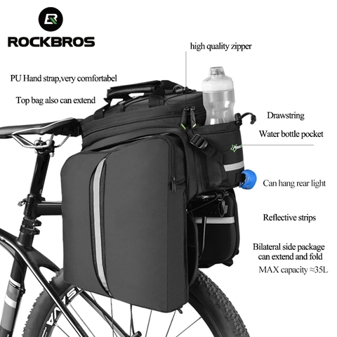 ROCKBROS Bicycle Carrier Bag MTB Bike Bag Trunk Pannier Cycling Large Capacity Travel Bag Package Bags Bicycle Rear Carrier Bags ► Photo 1/6