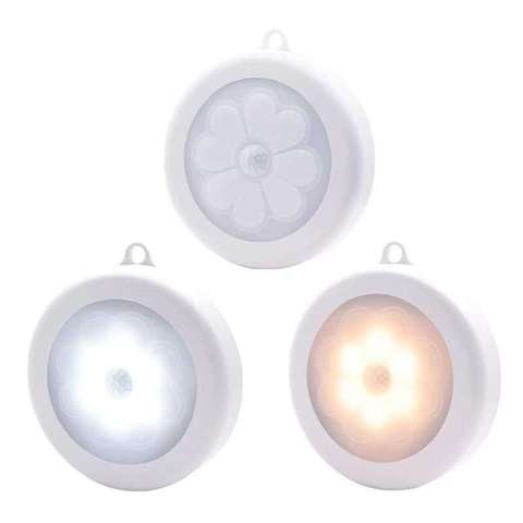 6LED Bead Sensor Night Light PIR Infrared Motion LED Bulbs Auto On and Off Closet Battery Power For home Wall Lamp Cabinet Stair ► Photo 1/6