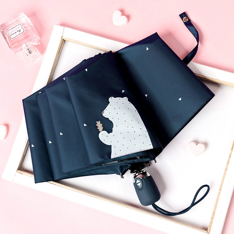 Cute Cartoon Bear UV Protect Umbrella Mini Pocket Automatic Folding Sun UV Rain portable Travel Umbrella ► Photo 1/5