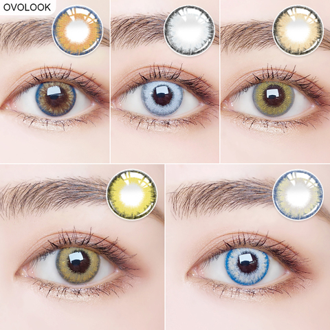 OVOLOOK 2pcs/Pair Beautiful Contact Lenses Colored Eye Lenses 5 Tone Cosmetics Lenses on the Eyes Soft Contacts Lens ► Photo 1/6