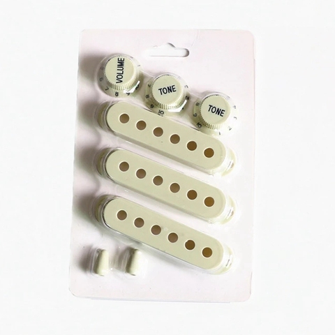 Donlis Durable vintage mint single coil ST guitar pickup cover 1 Volume 2 Tone Knobs Switch tip Parts Set White  guitar parts ► Photo 1/6