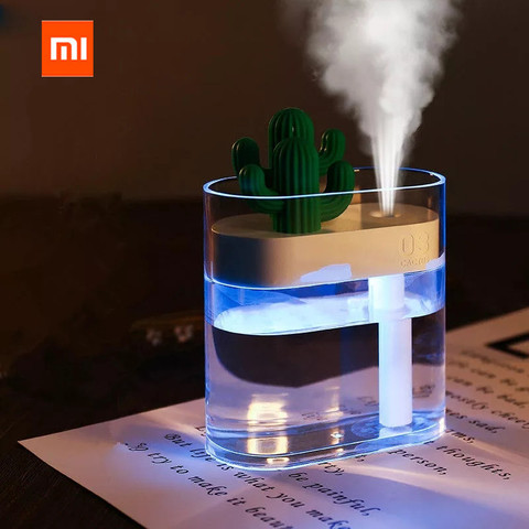 XIAOMI 319 Clear Cactus Ultrasonic Air Humidifier 160ML Color Light USB Air Purifier Anion Mist Maker Water Atomizer ► Photo 1/6