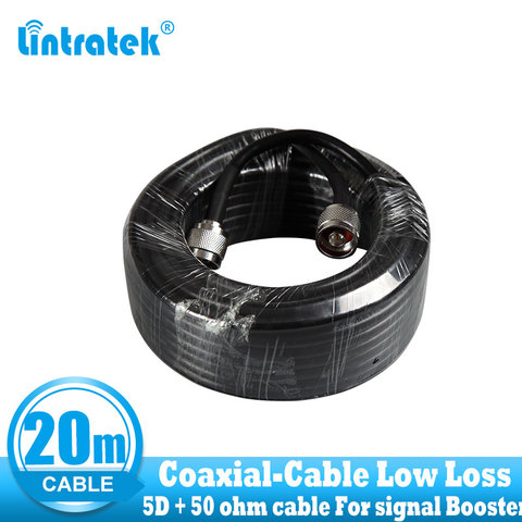 Low loss 20 Meters Coaxial Cable N Male To N Male for Cell Phones 2G 3G 4G Signal Booster repeater Use Top Quality 5D 20m Cable ► Photo 1/4