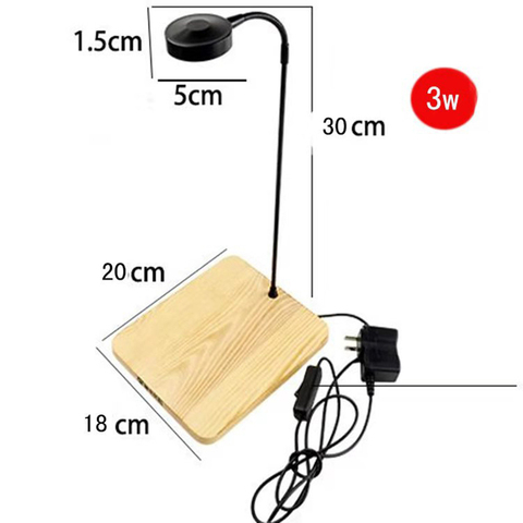 3W 5W 7W 9W Full Spectrum Gooseneck Aquarium Lighting Fish Tank Light with Bamboo Board for Potted Plants, Succulent, Landscape ► Photo 1/6