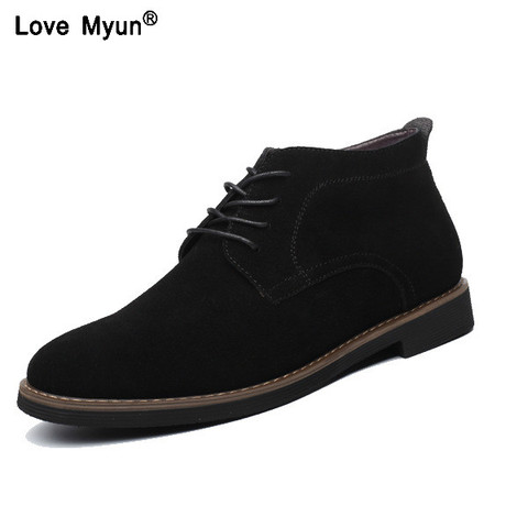 Brand Faux Suede Leather Men's Boots Men Business Casual leather Shoes Autumn Winter Fashion Oxford Shoes For Men 698 ► Photo 1/5