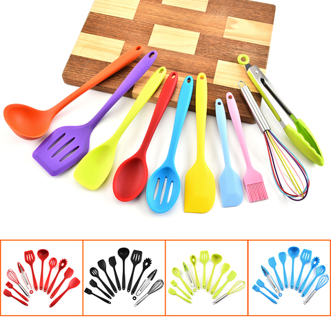 Buy Online 10pc Kitchen Utensil Set Silicone Kitchen Tools Non Stick Cooking Tools Set Spatula Cookware Cooking Utensil Kitchen Accessories Alitools