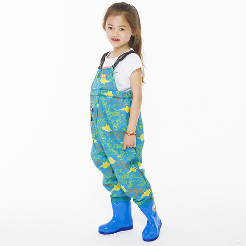 Kids Jumpsuit Waterproof Wading Pants With Rain Boots Playing Water Sports Garden Beach Fishing Hunting Children Wader Trousers ► Photo 1/6